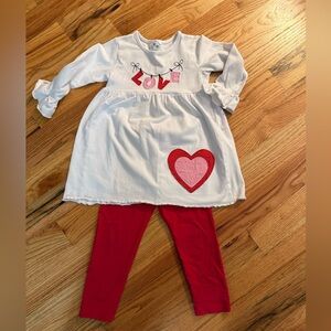 Valentines knit set 4t